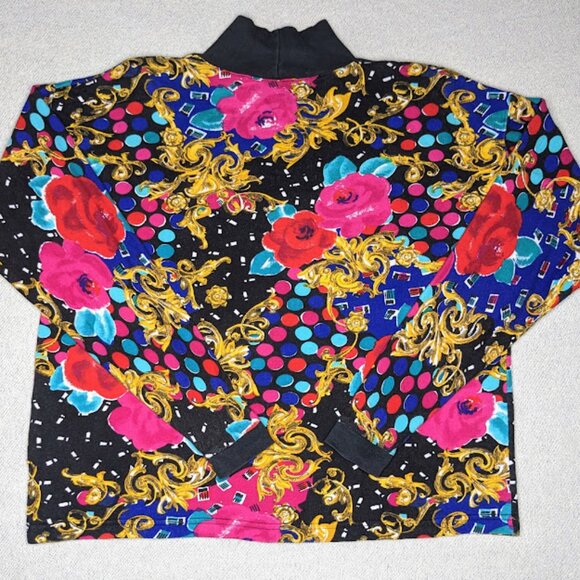 Vintage 80s Compagnie Internationale Express Bright Maximalist Print Top Size S - Picture 2 of 5